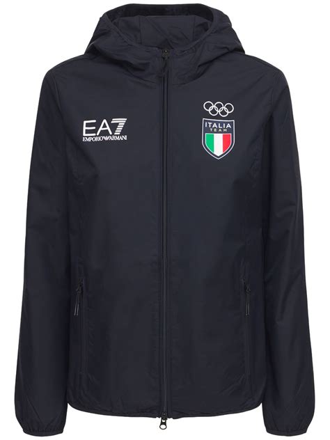 ea7 team italia zip up hoodie
